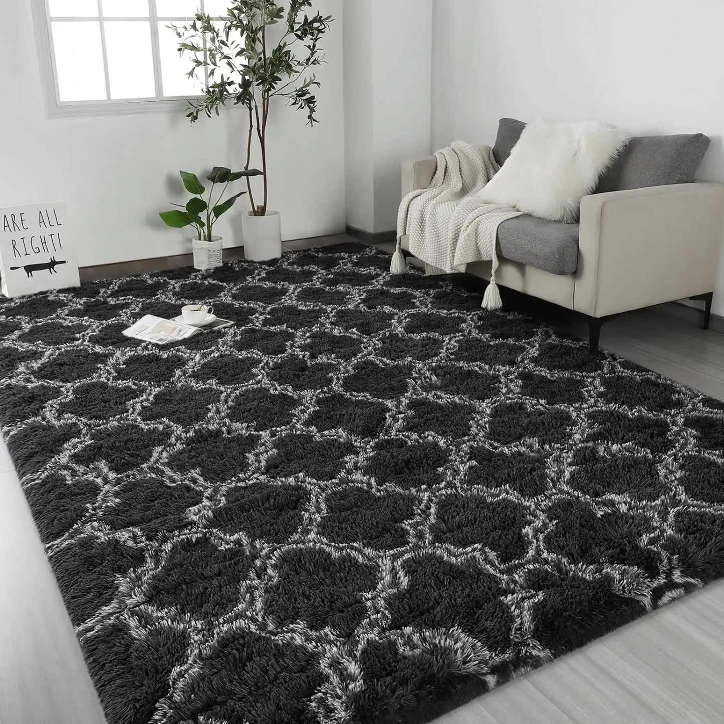 Large Shag Area Rugs Super Soft Plush Fluffy Carpets 5x7