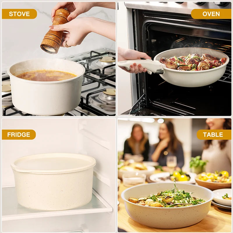 Astercook 21 Piece Ceramic Cookware Set Sensor Handles