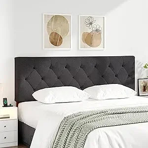 Upholstered Queen Size Headboard Only Adjustable Height Bed Frame 49 to 62 Inches Modern Design
