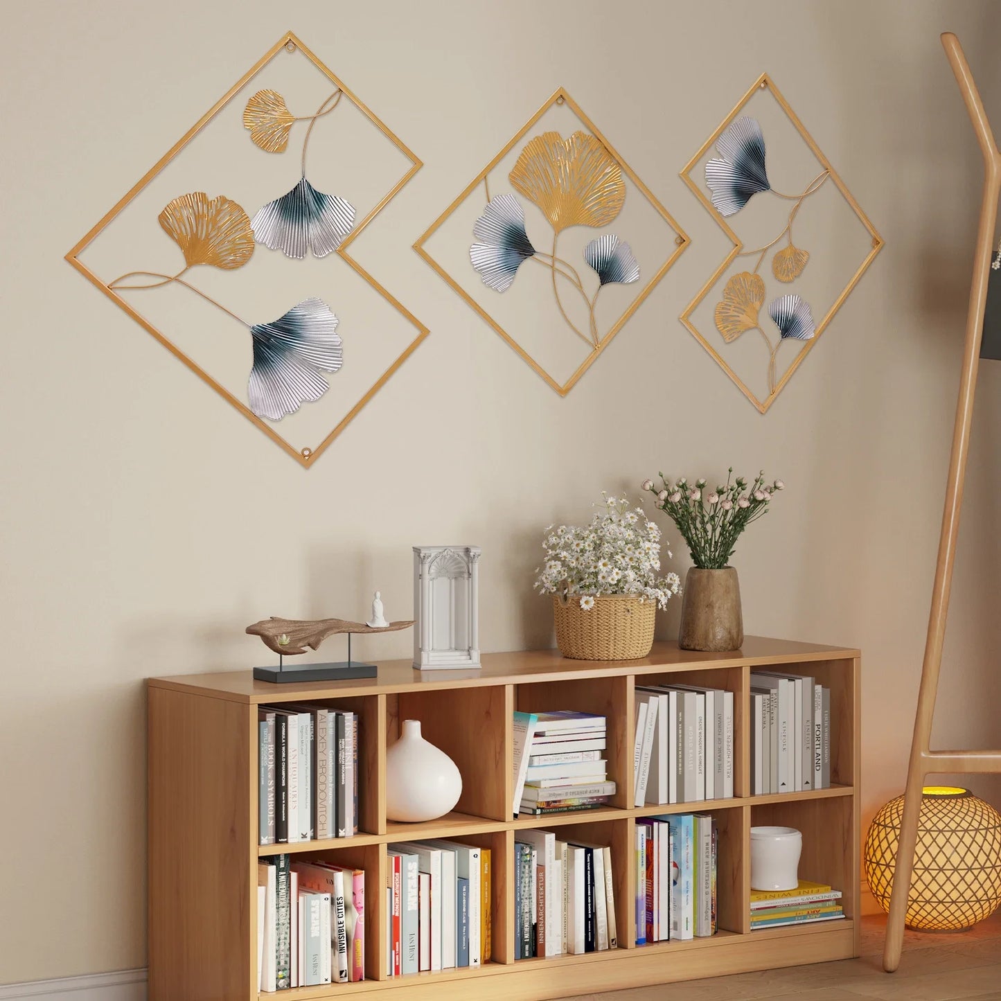 3D Wall Decoration 3 Pack Metal Leaf Wall Decoration Set