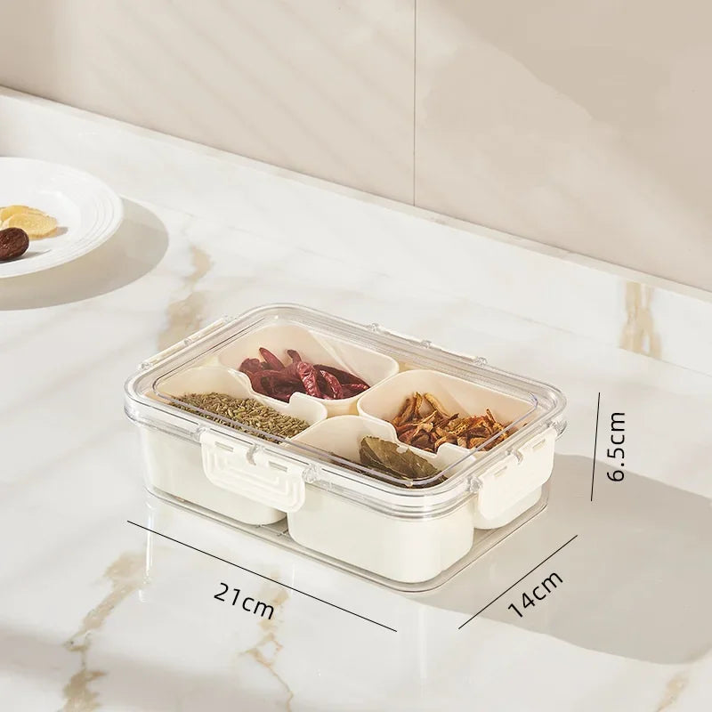 8 Grid Divided Serving Snack Platter Organizer with Lid Handle
