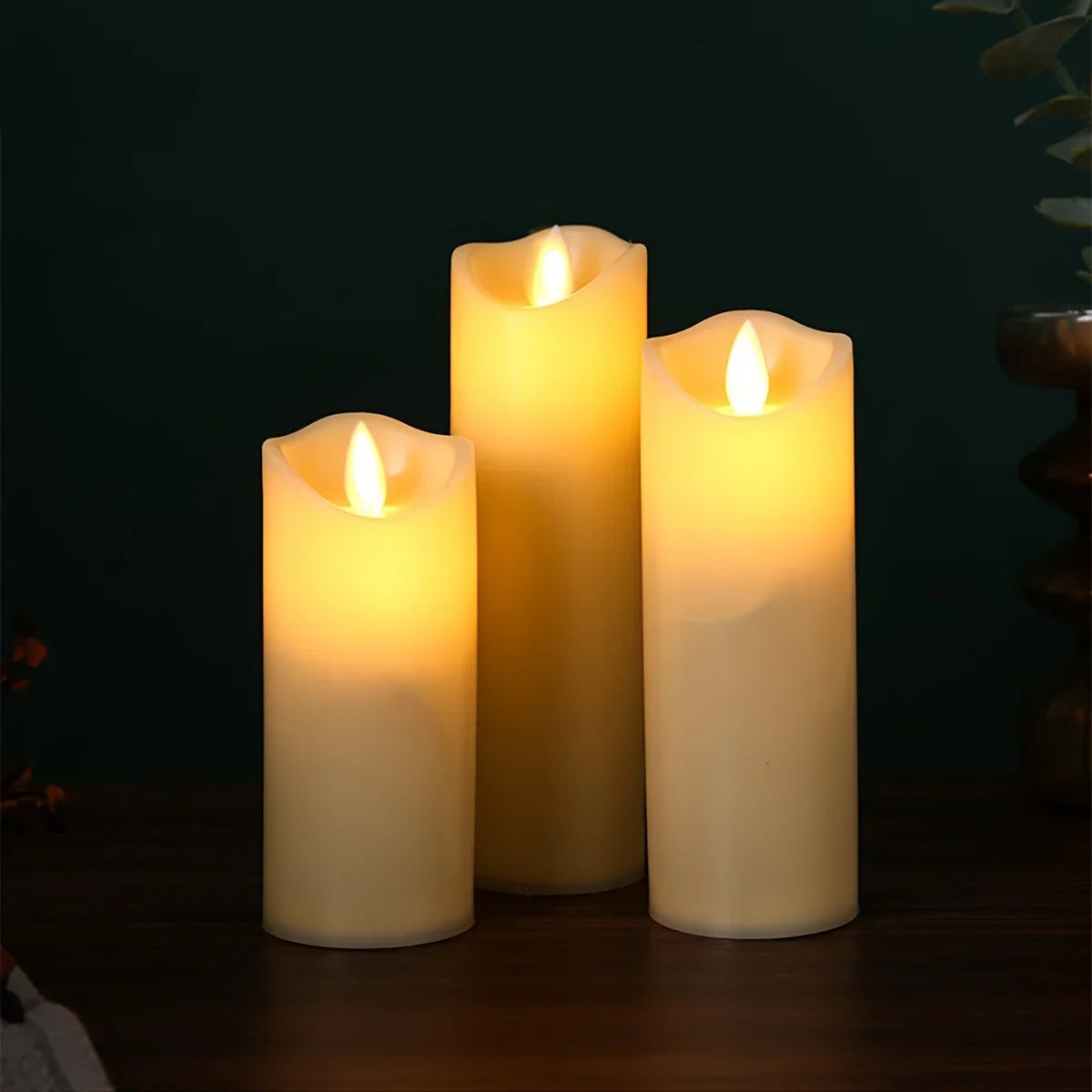 3PCS LED Flameless Candles with Realistic Flickering Effect