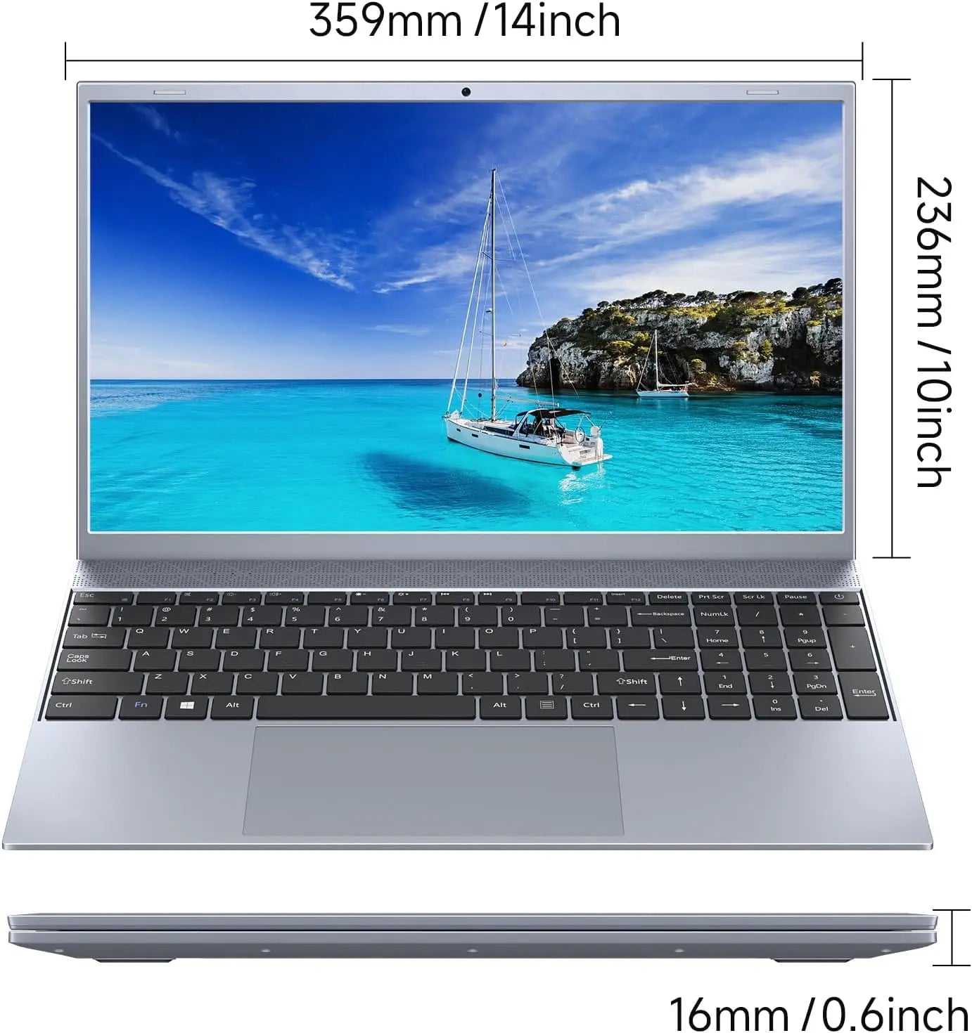 15.6 Inch Laptop J3710 8GB RAM 256GB SSD Windows 11 for Students and Business