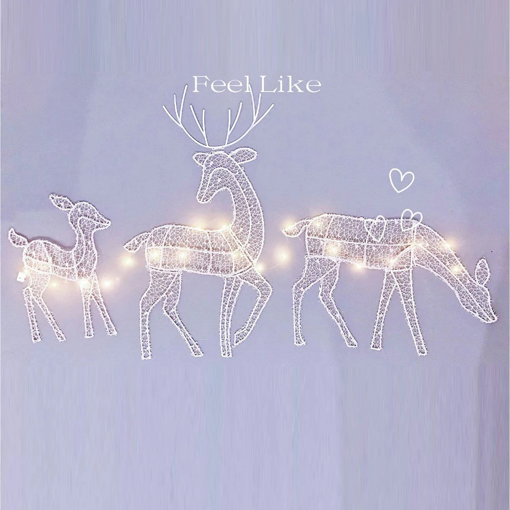 Alloet Battery Powered Reindeer Ornaments For Christmas Decor Elk Shaped Diy Deer Statue Includes Batteries