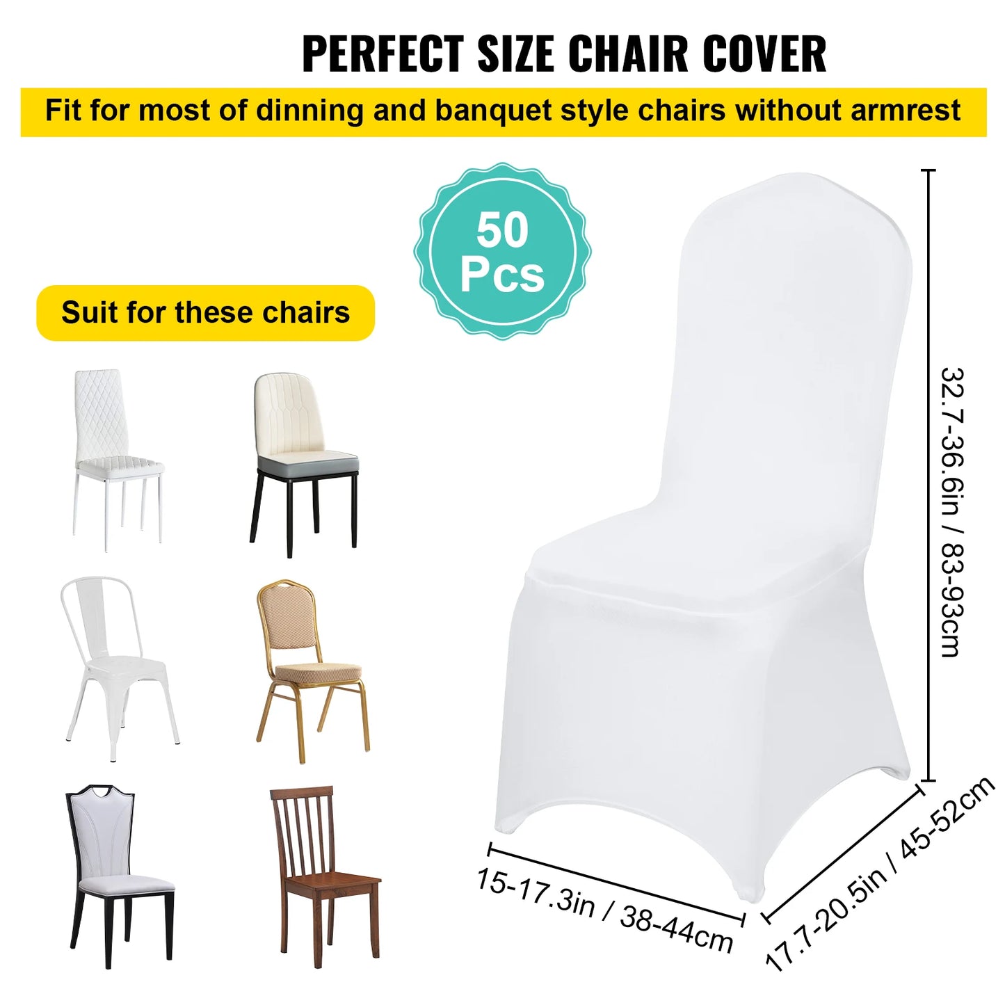50 100Pcs Wedding Chair Stretch Slipcover for Restaurant Banquet Hotel Dining Party