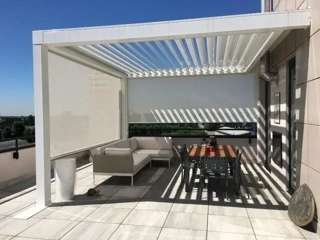 Luxury Modern Outdoor Aluminum Pergola Waterproof Louver Roof Metal 10x10 Electric Motorized Pergola