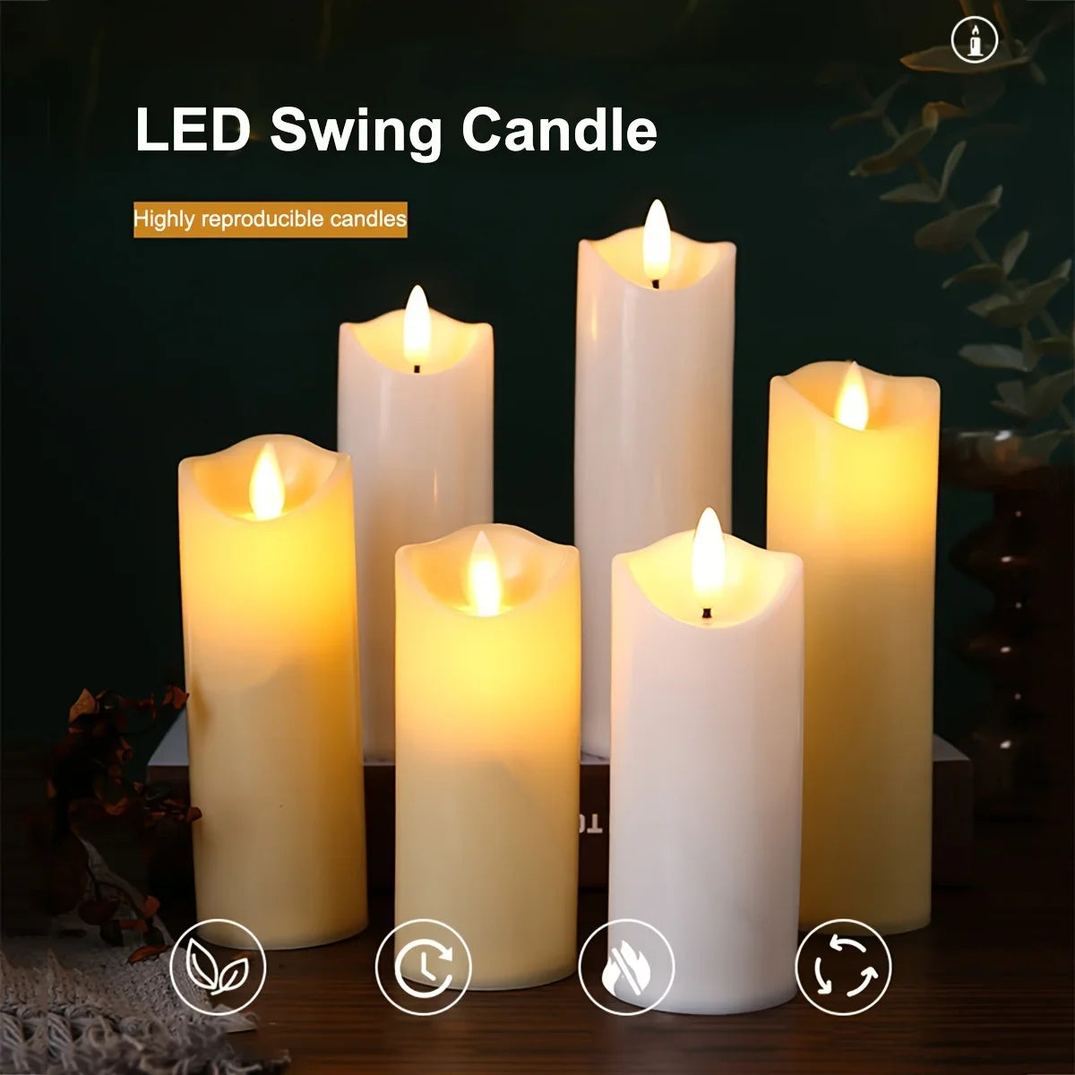 3PCS LED Flameless Candles with Realistic Flickering Effect