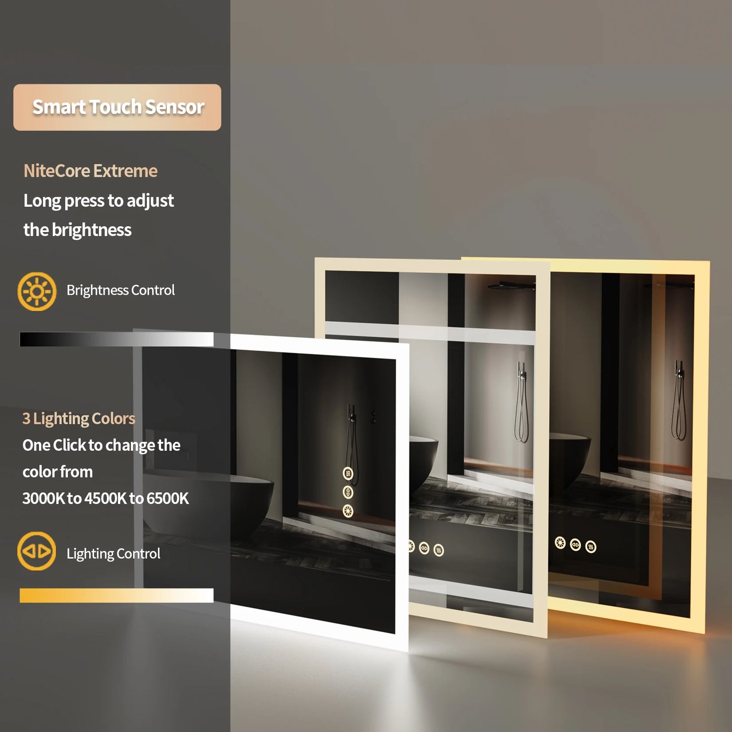 16x20 Inch LED Lighted Bathroom Mirror with Anti-Fog Feature