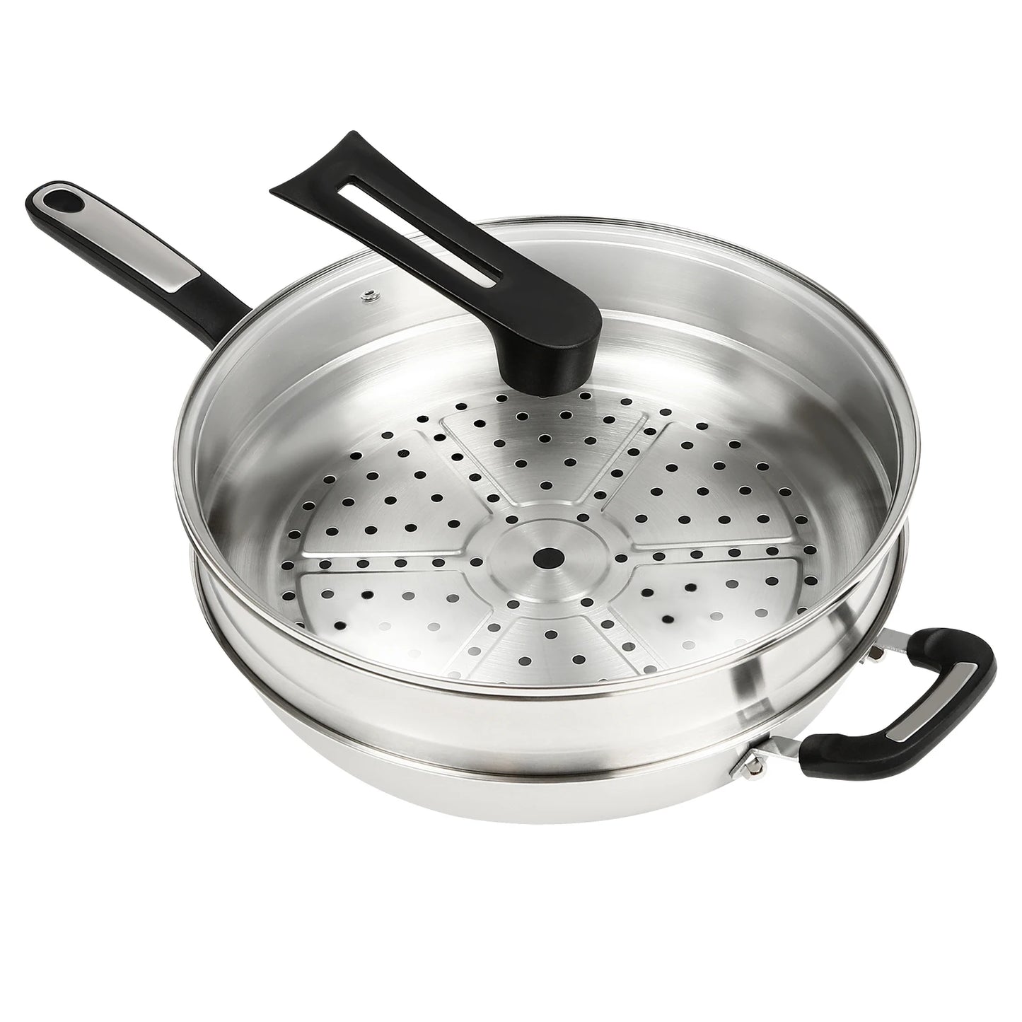 32cm Stainless Steel Wok with Honeycomb Coating for Cooking