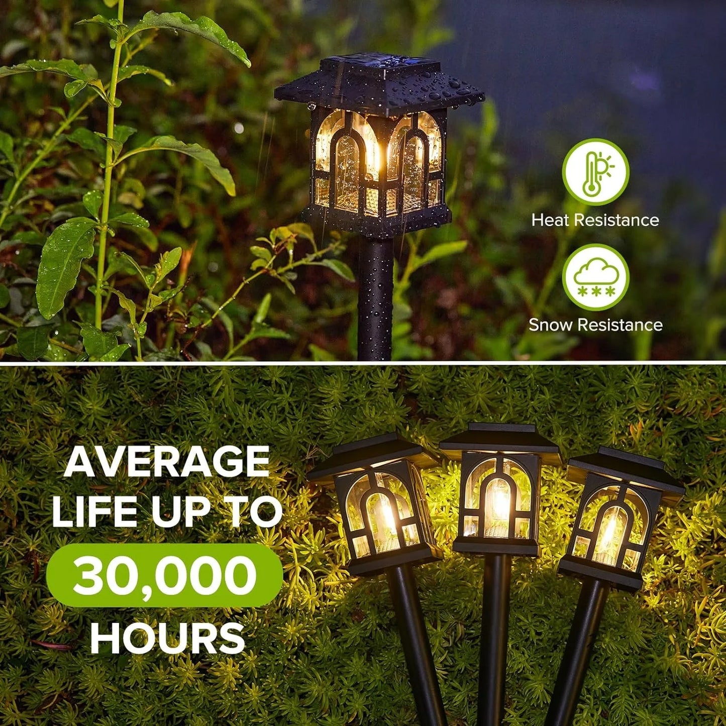 6 or 10 Pack Solar Pathway Lights Outdoor Solar Landscape Path Yard Lights Auto On Off