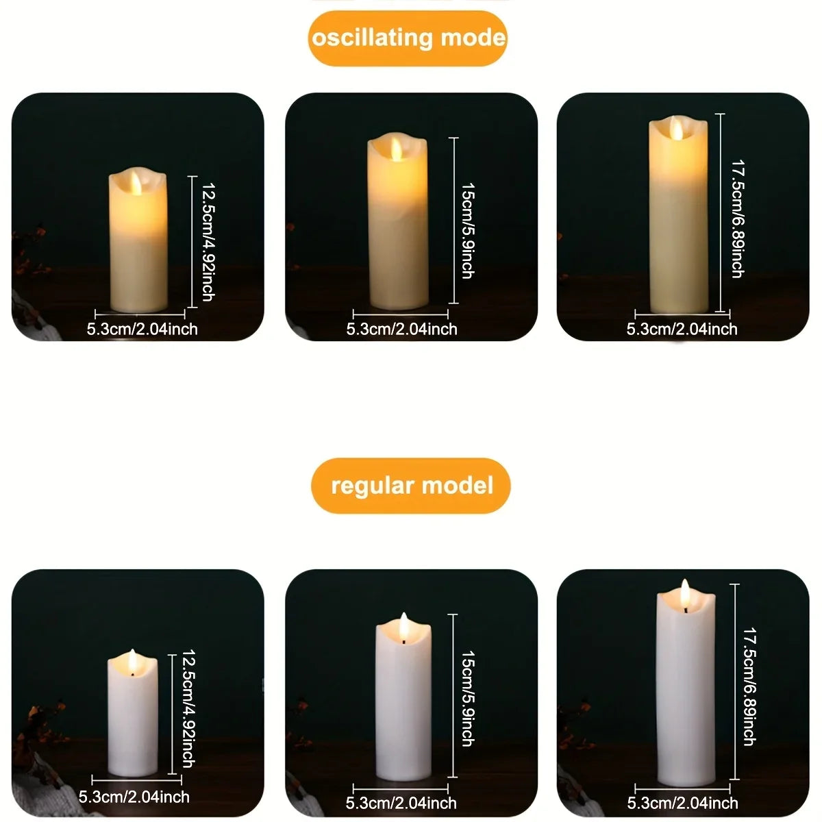 3PCS LED Flameless Candles with Realistic Flickering Effect
