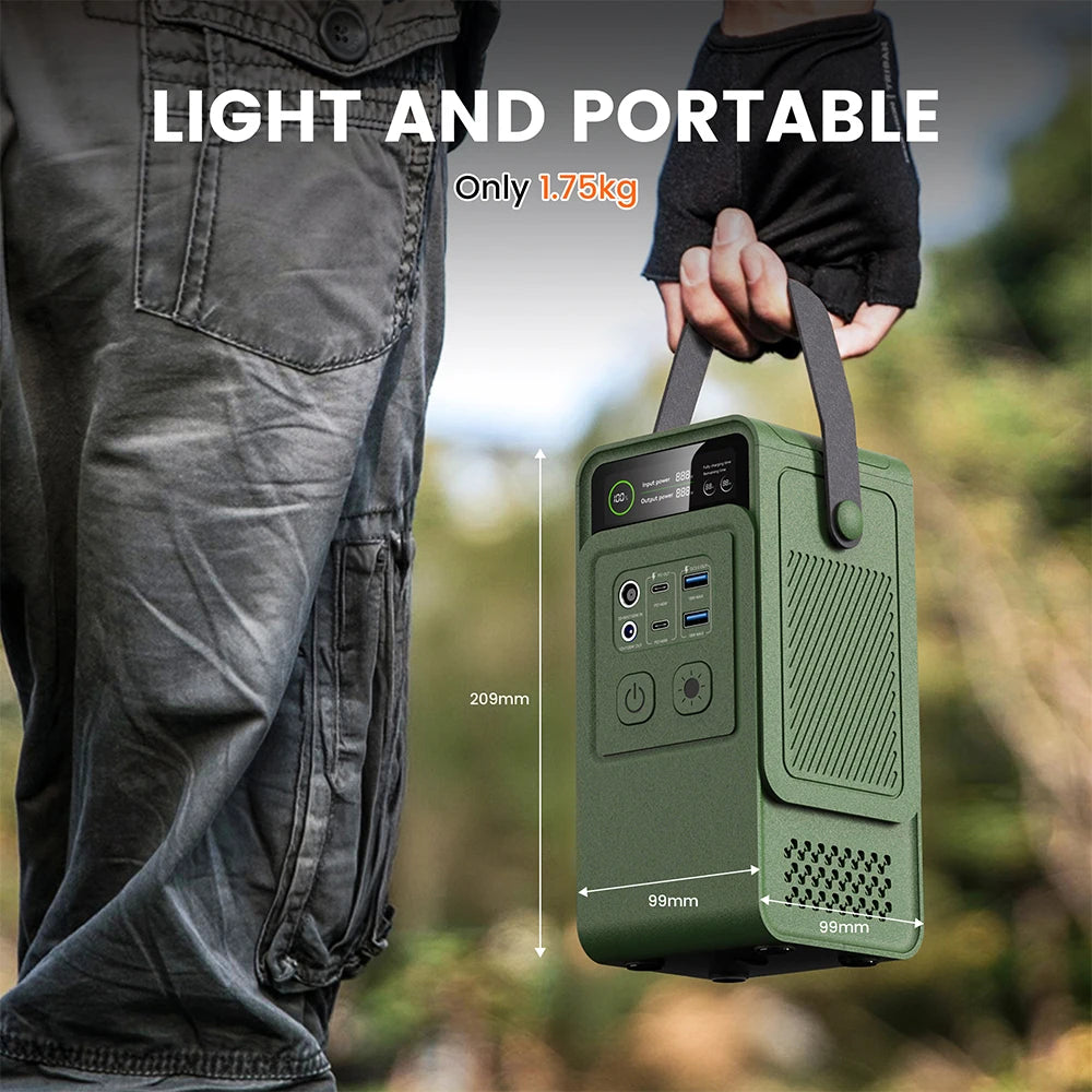 Ctolity AP200L 200W Power Bank 192Wh Lifepo4 Battery 60000mAh Solar Generator Portable Power Station with LED Light