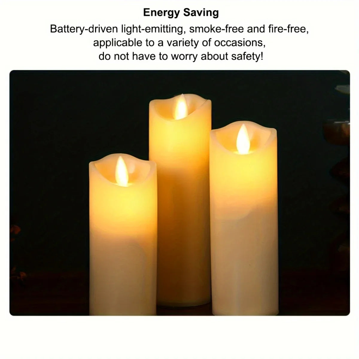 3PCS LED Flameless Candles with Realistic Flickering Effect