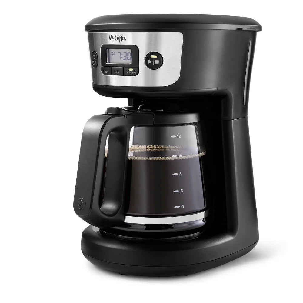 12 Cup Programmable Coffee Maker with Strong Brew Selector Auto Pause Brew Later Feature and 4 Hour Auto Shutoff