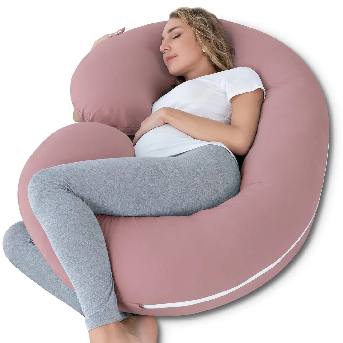 Pregnancy Pillow Maternity Body Pillow with Velvet Cover C Shaped for Sleeping