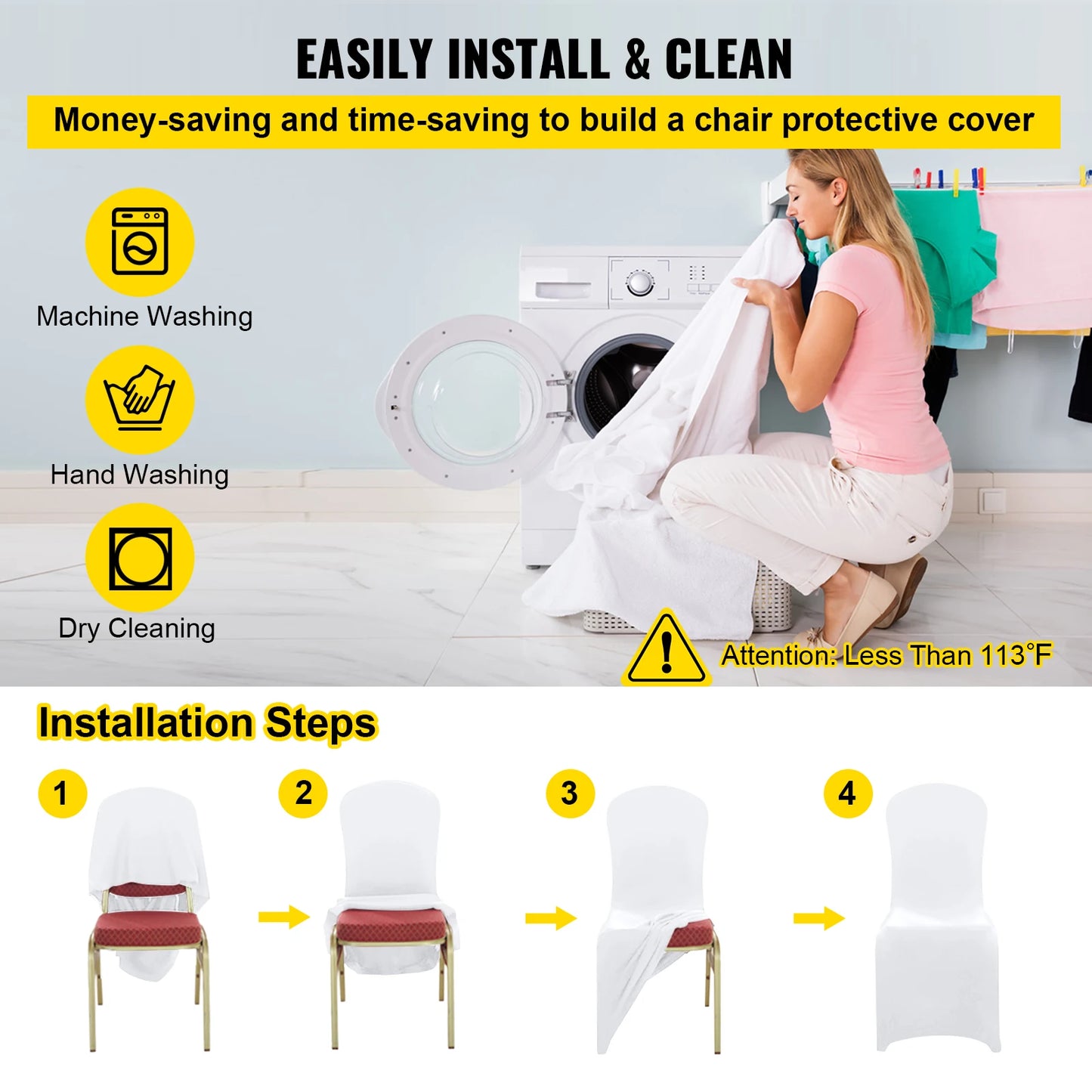 50 100Pcs Wedding Chair Stretch Slipcover for Restaurant Banquet Hotel Dining Party