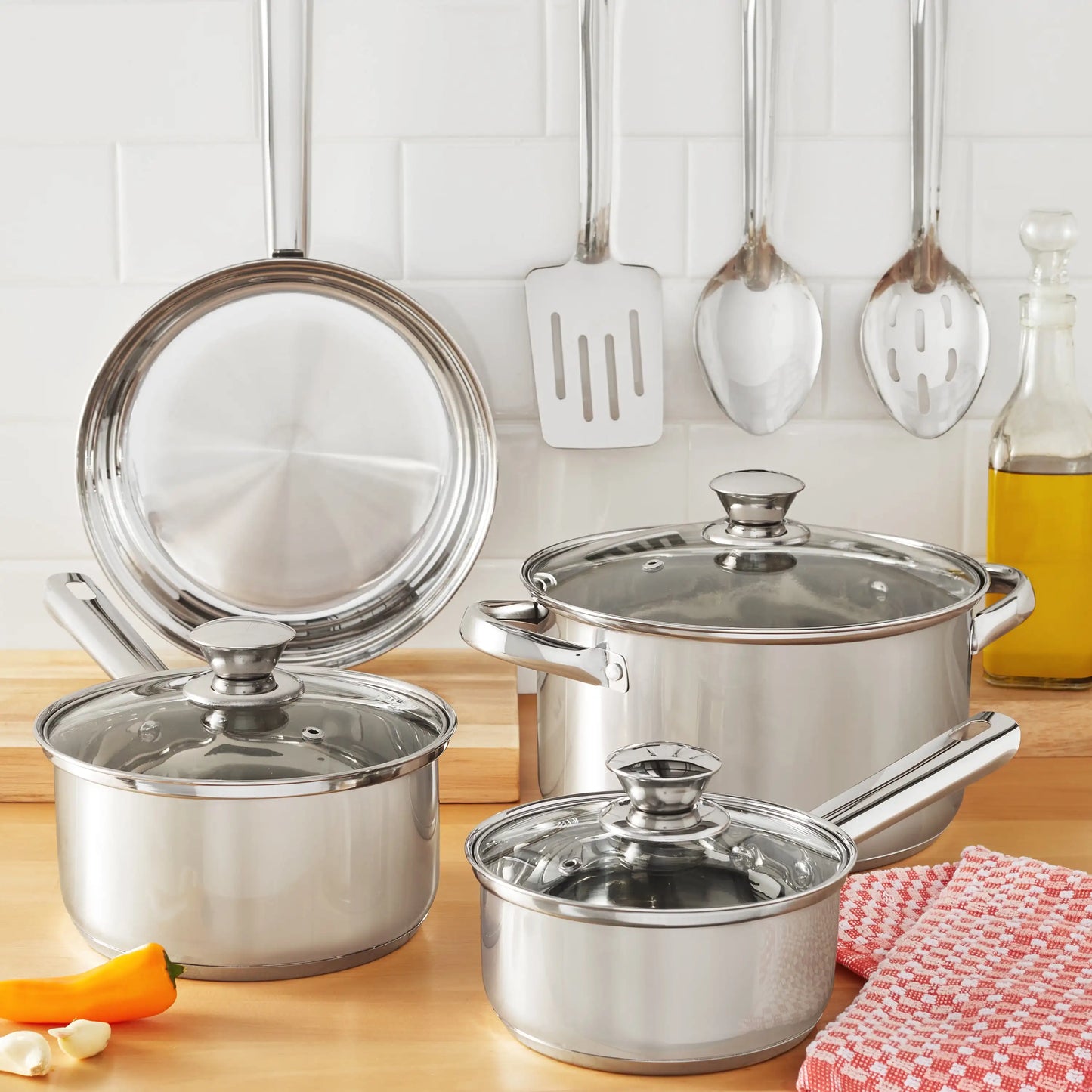 10-Piece Nonstick Stainless Steel Cookware Set for Home Chefs