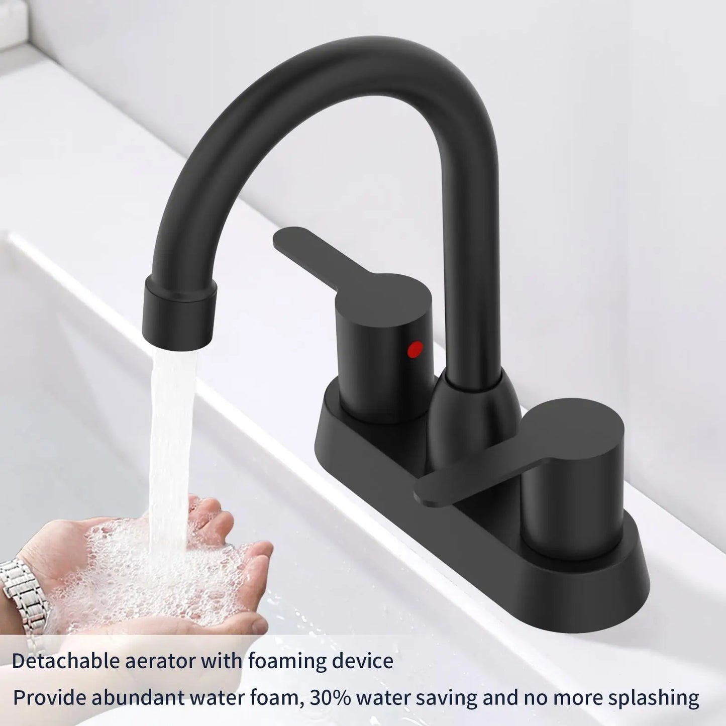 Matte 2-Handle Bathroom Faucet Brushed Nickel Centerset
