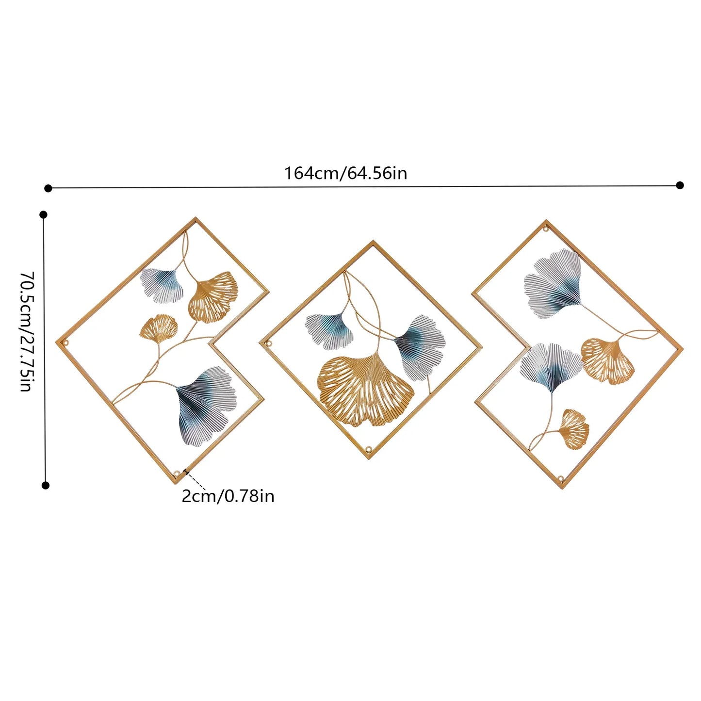 3D Wall Decoration 3 Pack Metal Leaf Wall Decoration Set