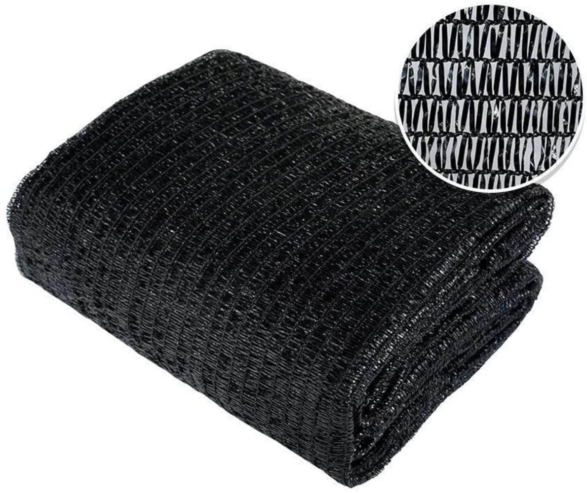 6.5 Ft x 20 Ft 50 Percent Sunblock Shade Cloth Cover with Clips for Plants Black
