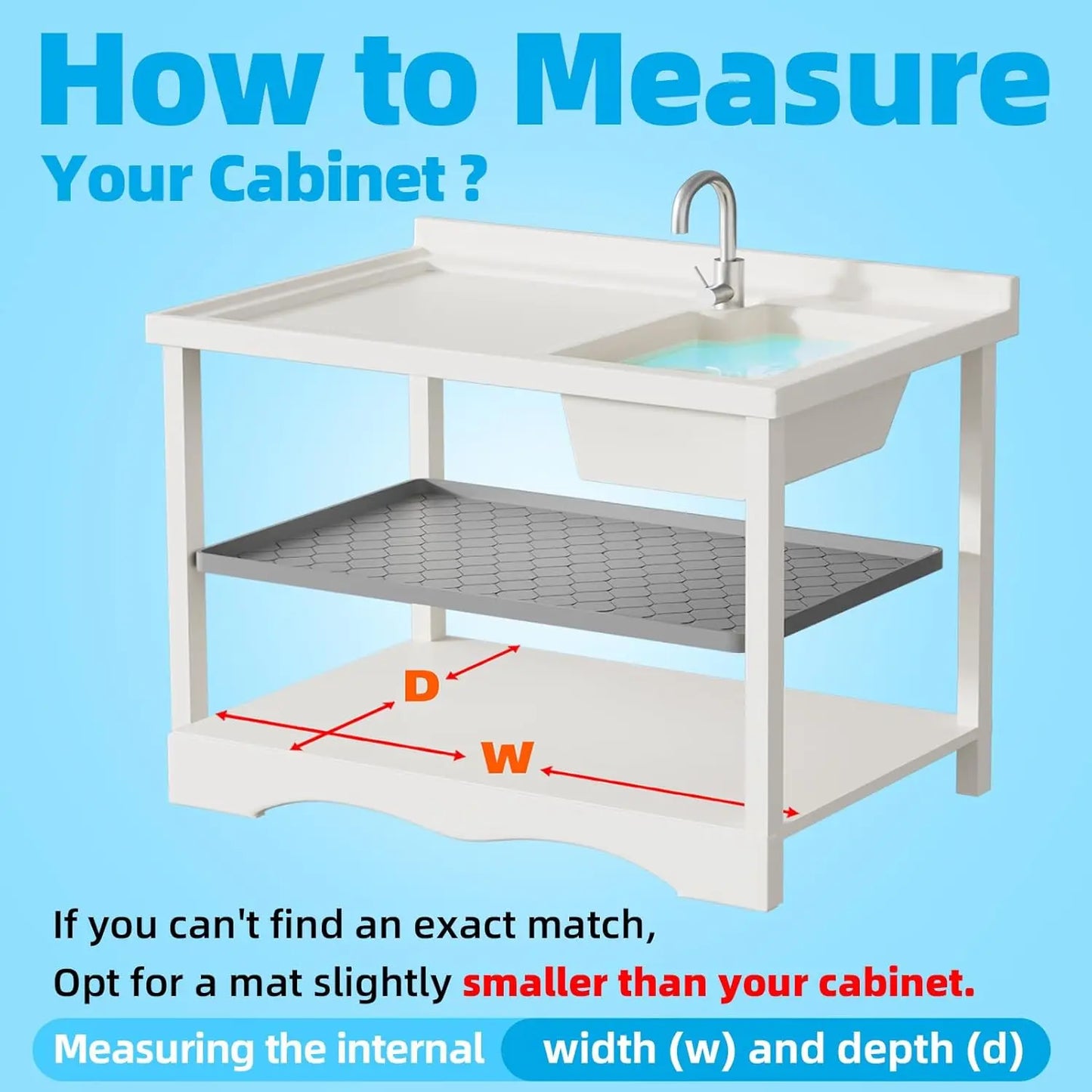 Waterproof Under Sink Mat - 34” x 22” Cabinet Liner