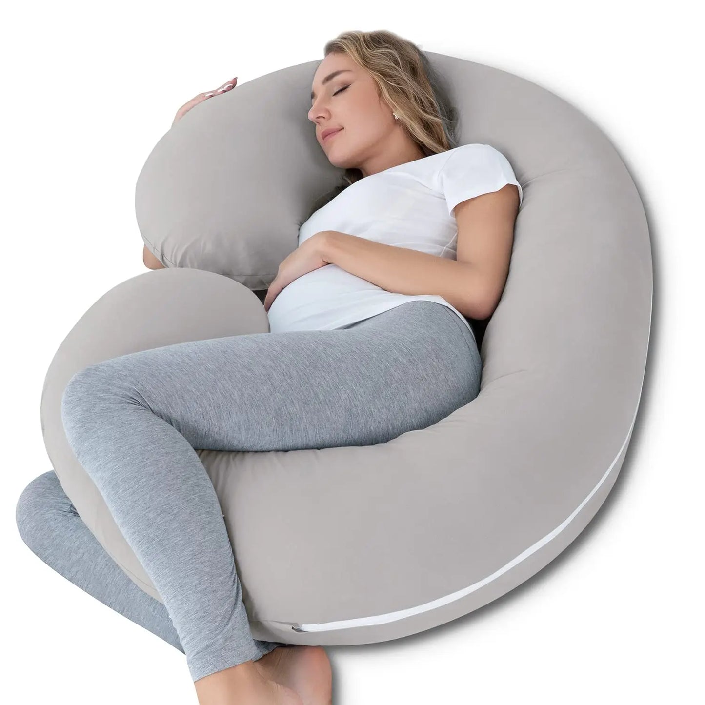 Pregnancy Pillow Maternity Body Pillow with Velvet Cover C Shaped for Sleeping