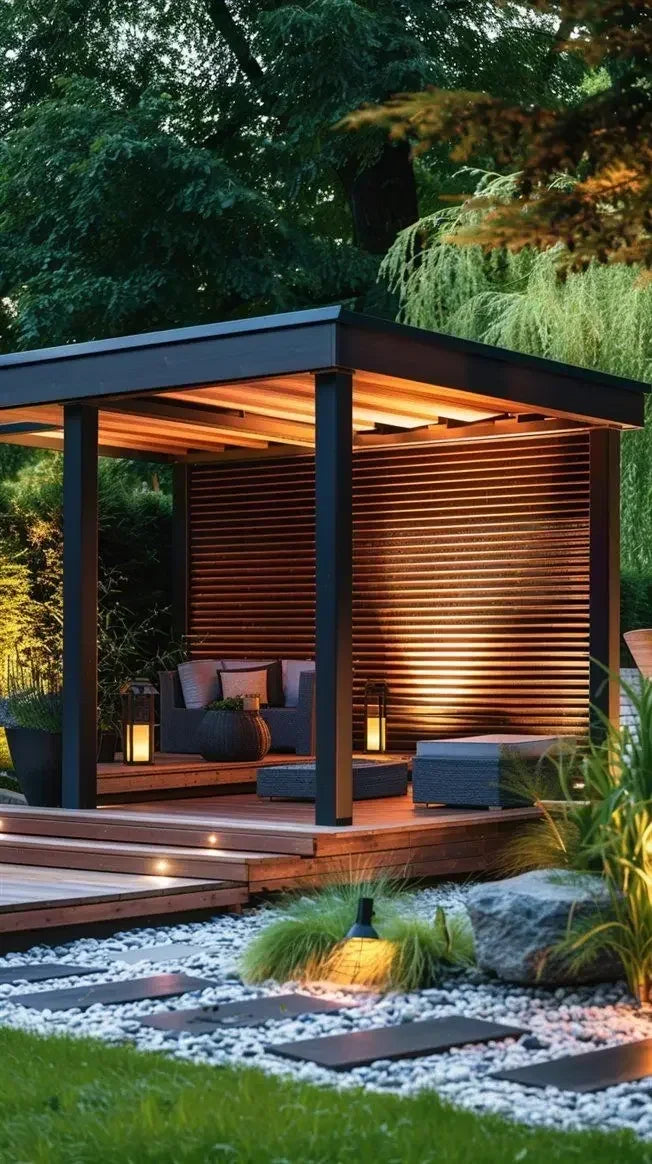 Luxury Modern Outdoor Aluminum Pergola Waterproof Louver Roof Metal 10x10 Electric Motorized Pergola