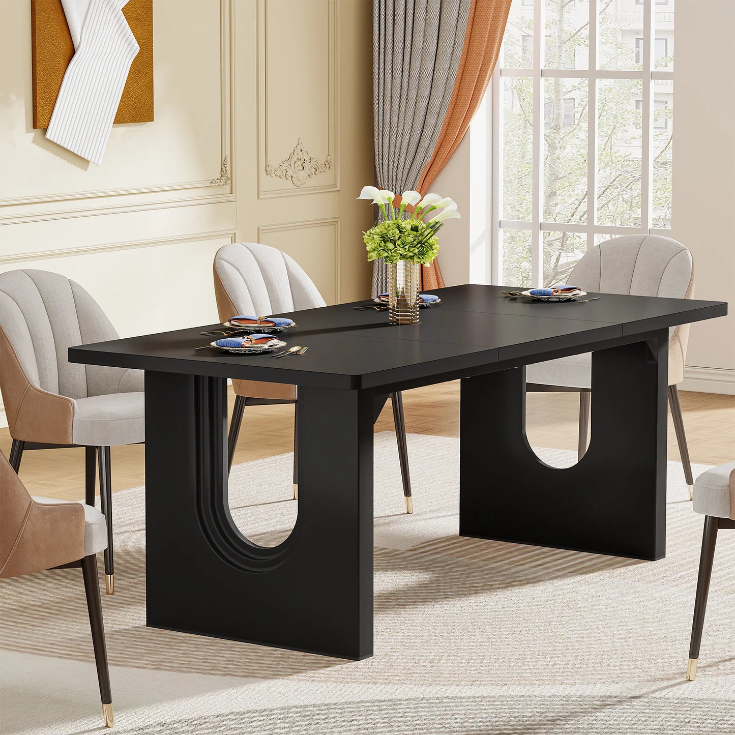 Tribesigns Modern Dining Table 71 Inch For 6 To 8 People