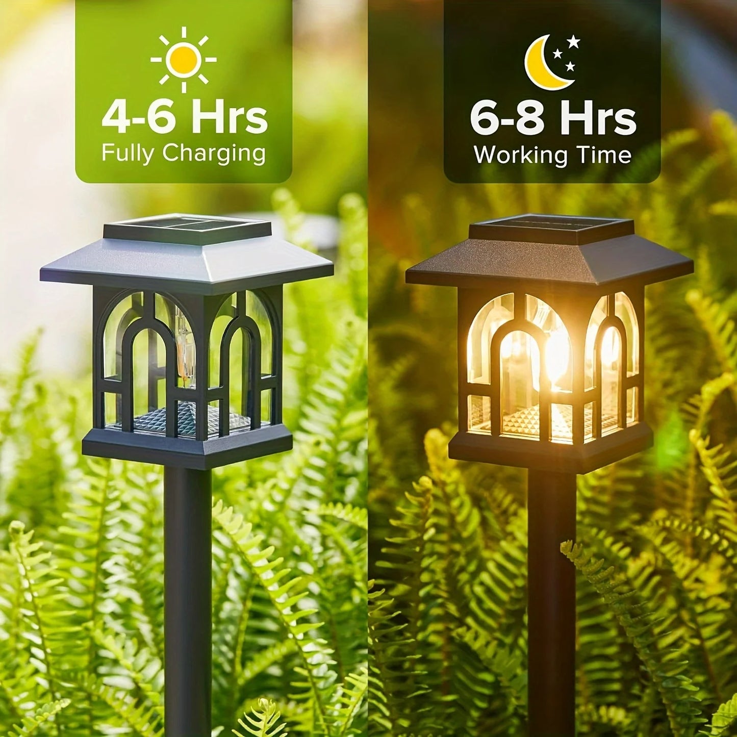 6 or 10 Pack Solar Pathway Lights Outdoor Solar Landscape Path Yard Lights Auto On Off