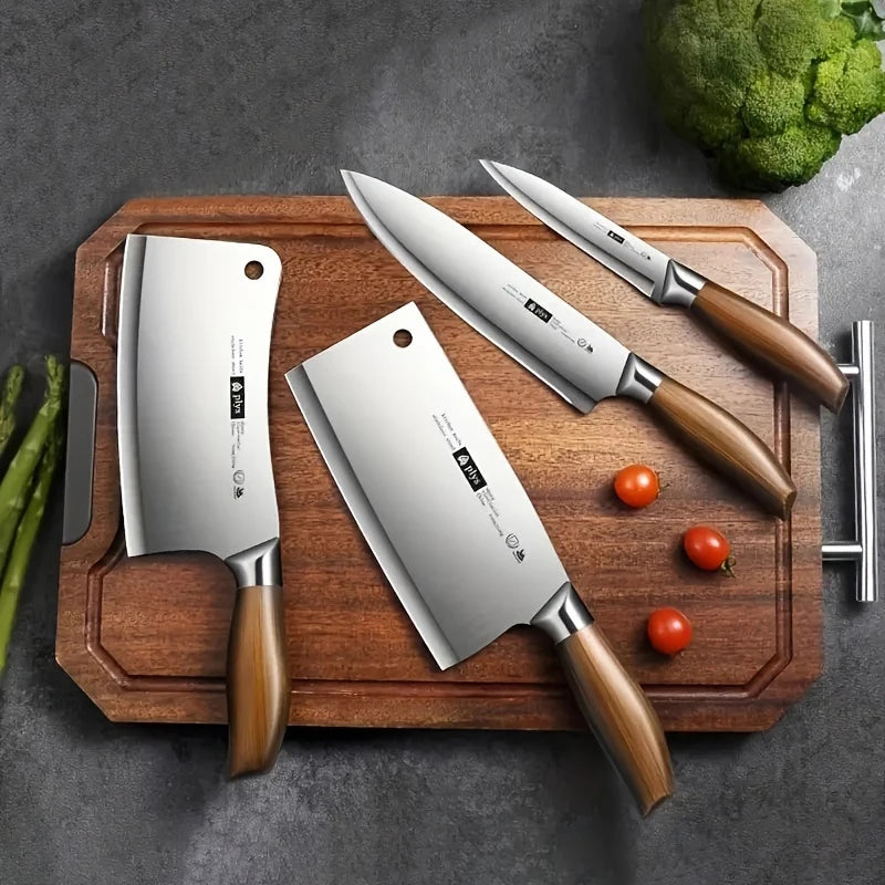 Professional Kitchen Knife 4 Piece Set Home Sharp Cleaver Multi Purpose Slicer Professional Chef Knife Fixed Blade Paring Knife