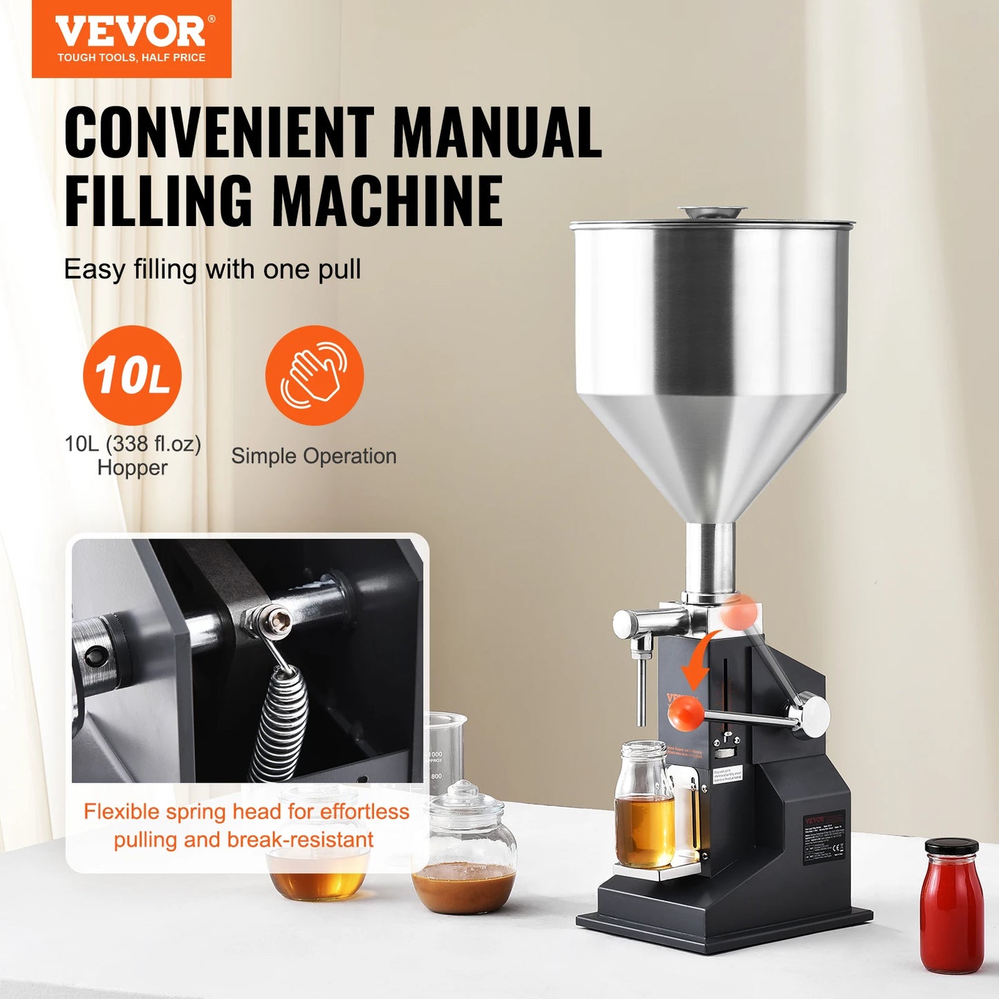 Manual Bottle Filler Adjustable 5 To 50ml 5 To 100ml Hopper