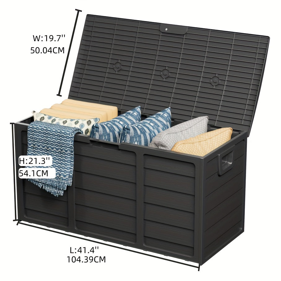 75 Gallon Resin Outdoor Storage Box With Handles Deck Box