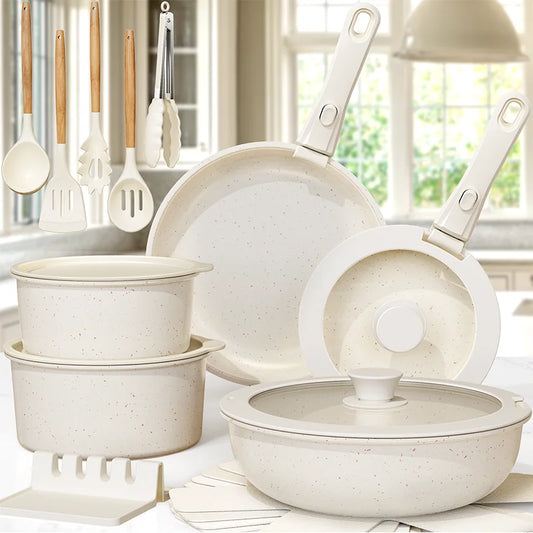 Astercook 21 Piece Ceramic Cookware Set Sensor Handles