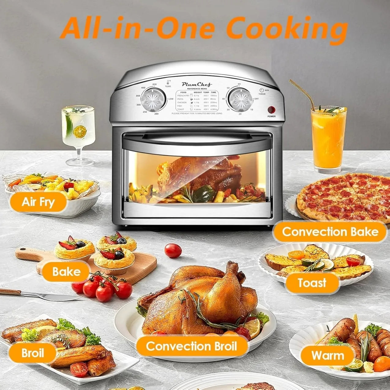 Plum Chef Air Fryer 13Quart Multifunctional Convection Oven