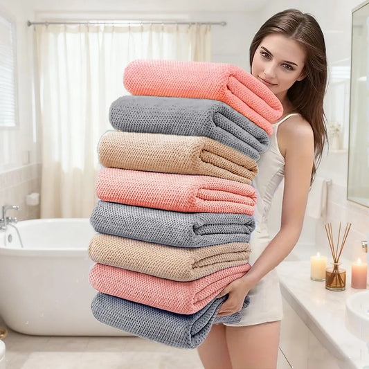4 Piece Oversized Bath Towel Set 90x180cm Soft And Highly Absorbent Polyester