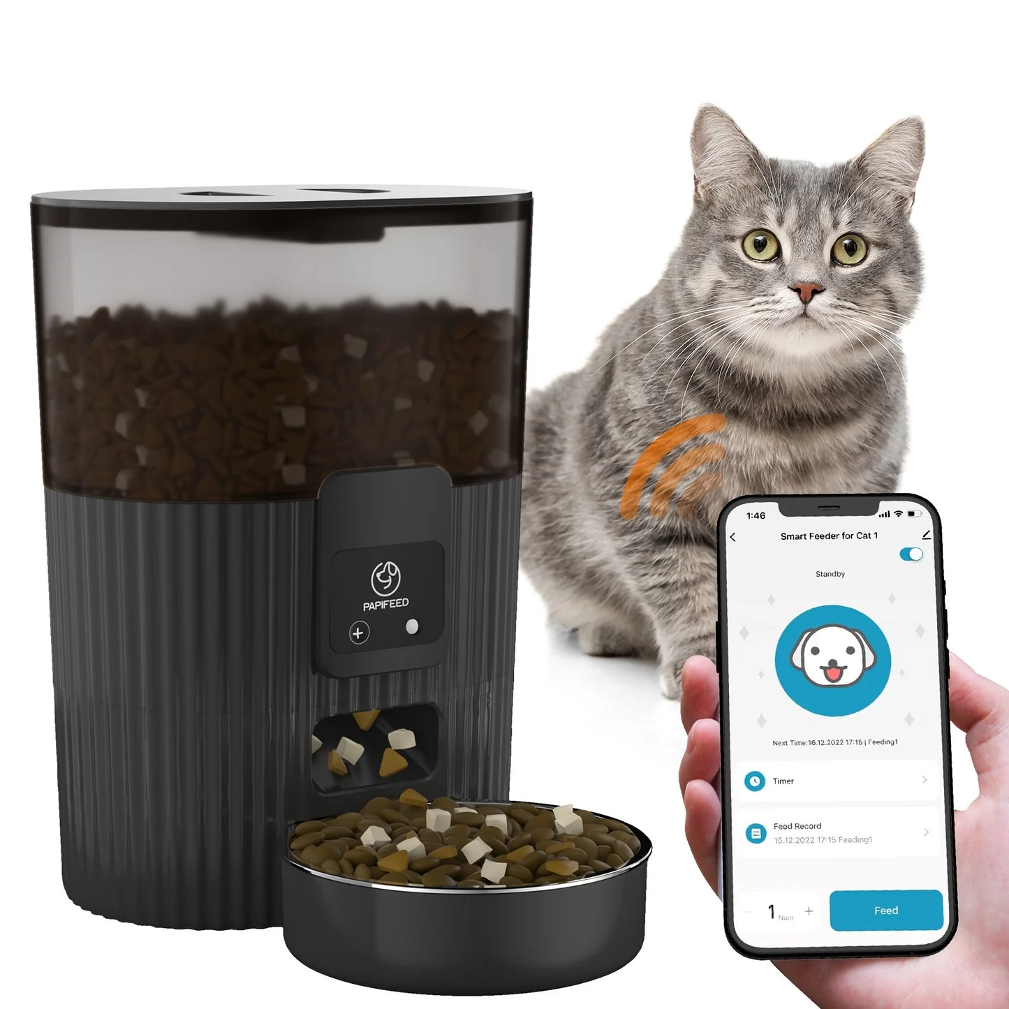 Automatic Feeder Dog Cat Fixed Feeding Dispenser Wifi Remote