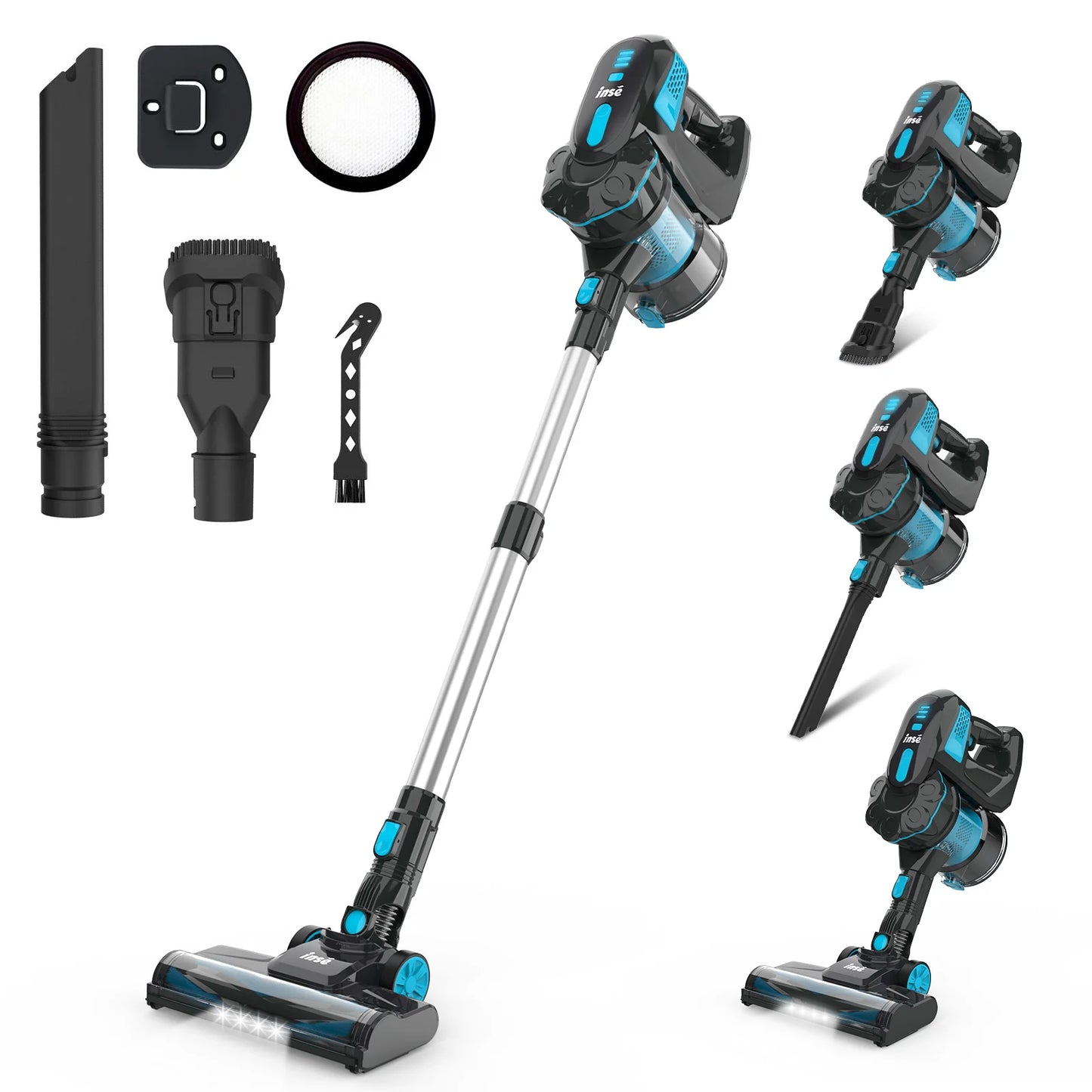 INSE Cordless Vacuum Cleaner, 20KPa Stick Vacuum 40min Runtime