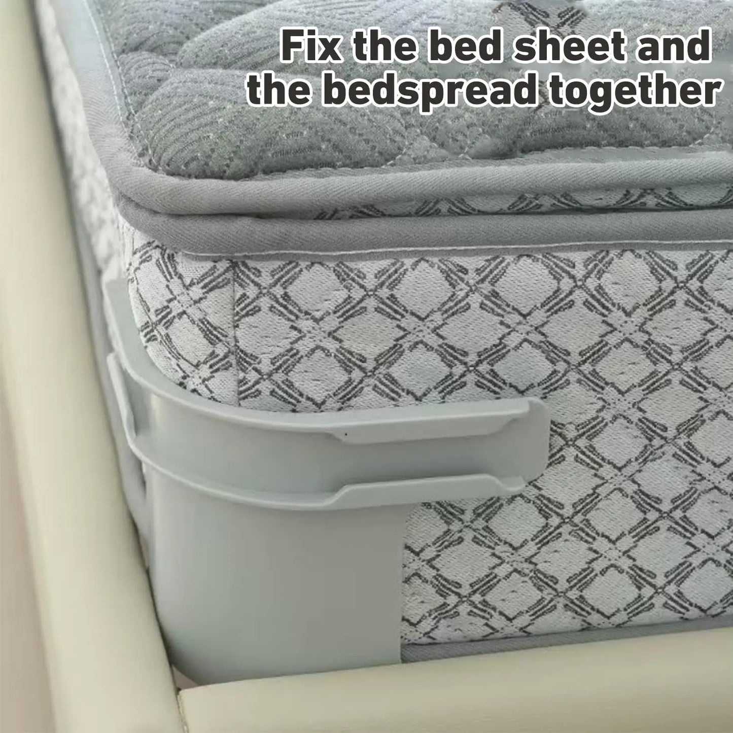 Bedsheet Corner Tightener Clips Set ABS White 14.5x12x8.5cm