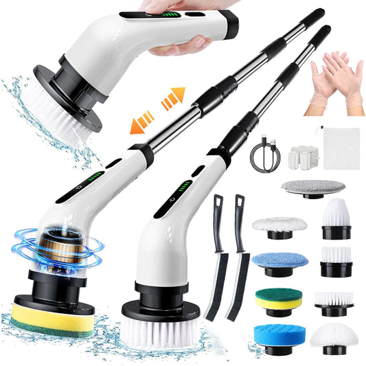 2025 Electric Rotating Floor Scrubber Rechargeable Cleaning Brush Nine Heads