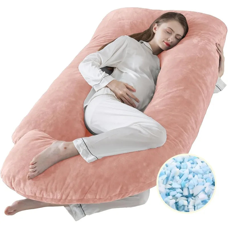 Pregnancy Pillows for Sleeping J Shaped Full Body Maternity Pillow for Adults Memory Foam Support