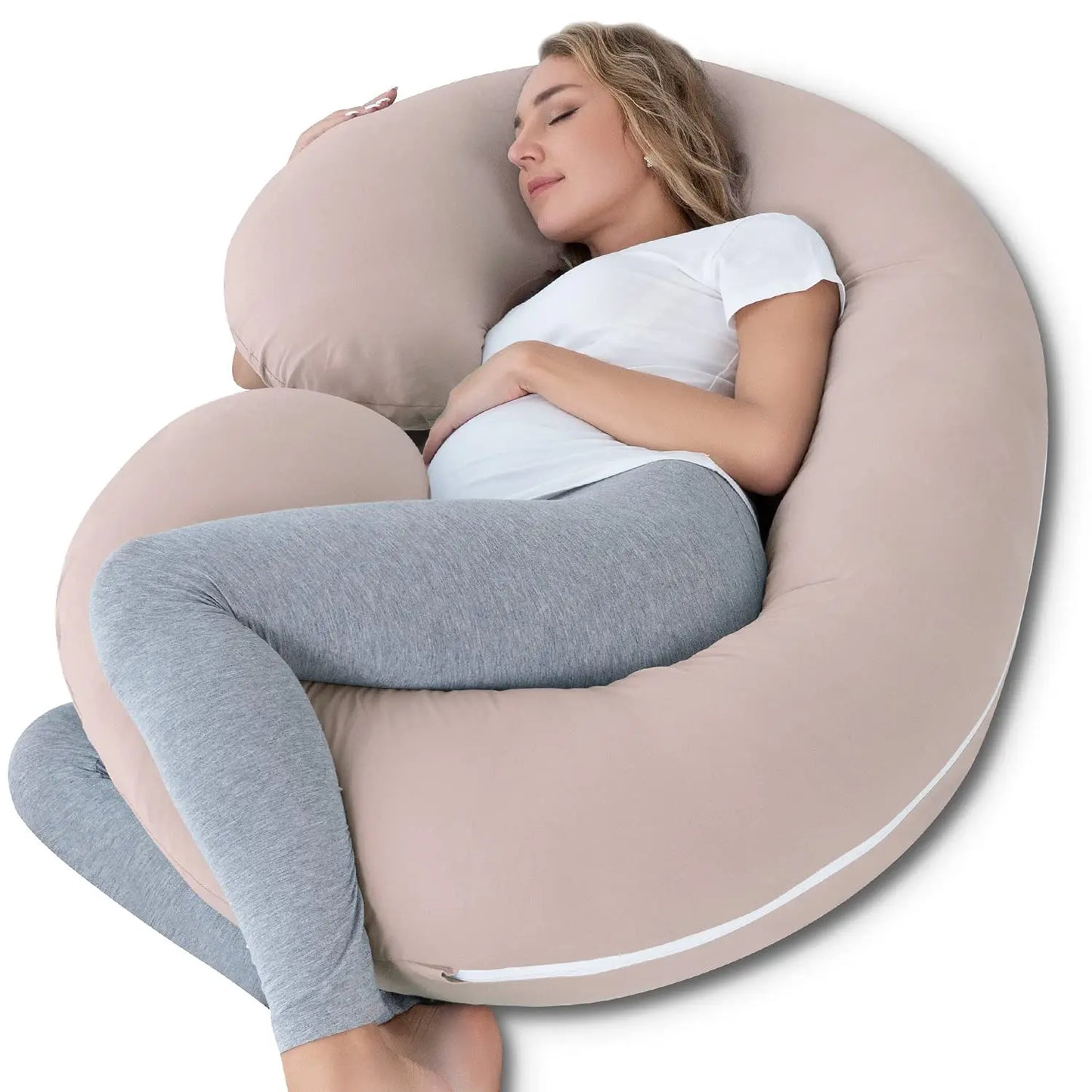 Pregnancy Pillow Maternity Body Pillow with Velvet Cover C Shaped for Sleeping