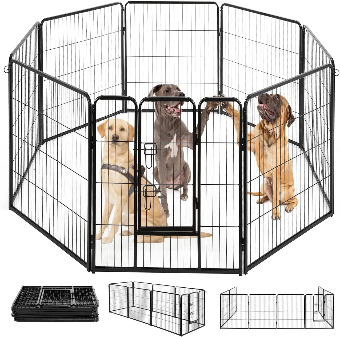 Dog Playpen 40 Inch 8 Panels Heavy Duty Metal Pet Exercise Pen