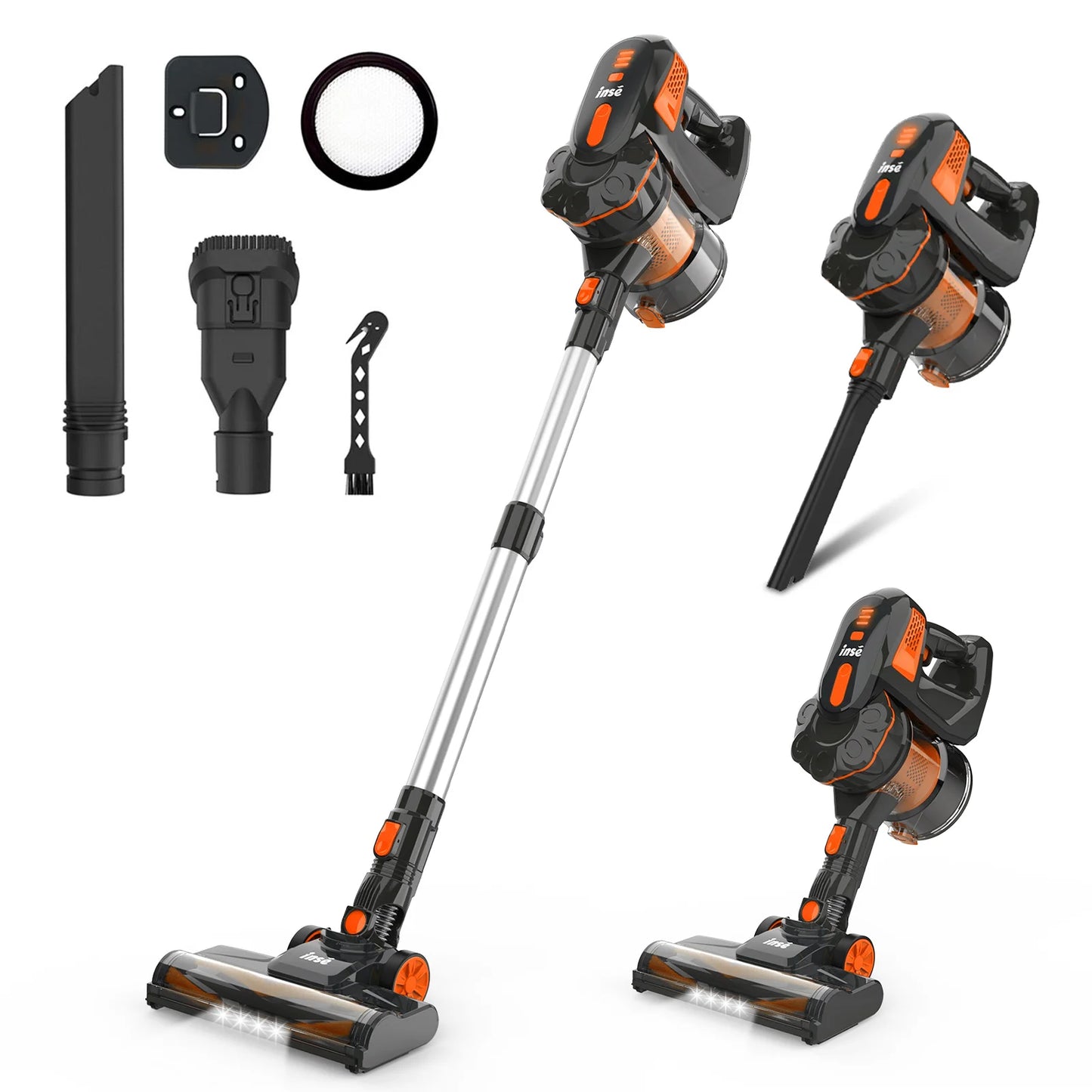 INSE Cordless Vacuum Cleaner, 20KPa Stick Vacuum 40min Runtime