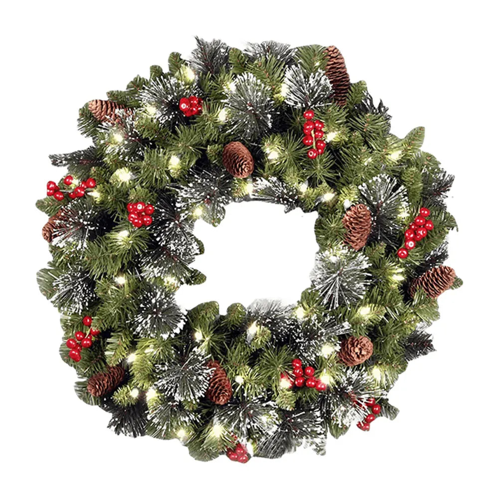 Christmas Holiday Wreath With Metal Frame For Outdoor Home Decoration