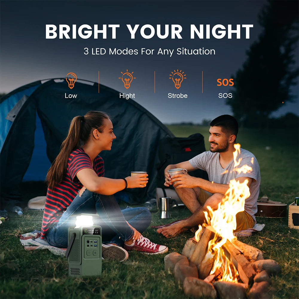 Ctolity AP200L 200W Power Bank 192Wh Lifepo4 Battery 60000mAh Solar Generator Portable Power Station with LED Light