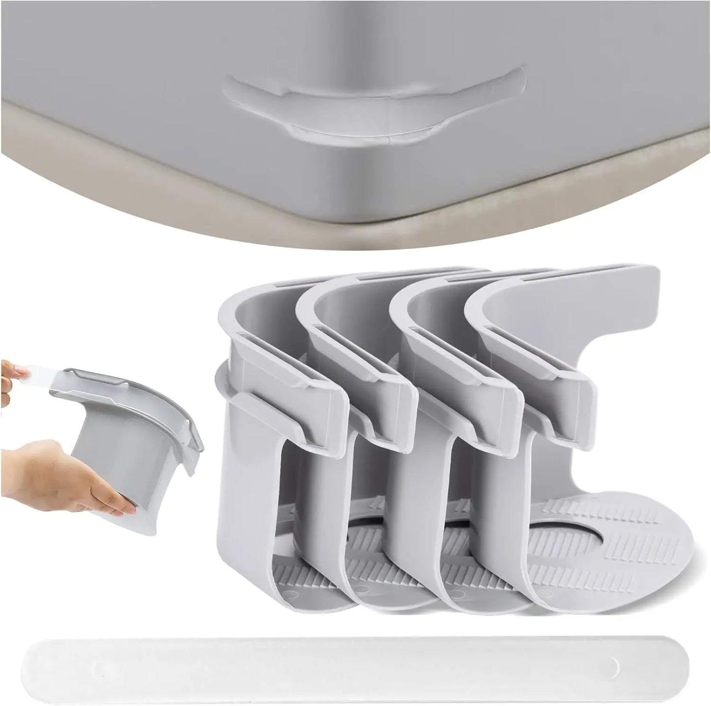 Bedsheet Corner Tightener Clips Set ABS White 14.5x12x8.5cm
