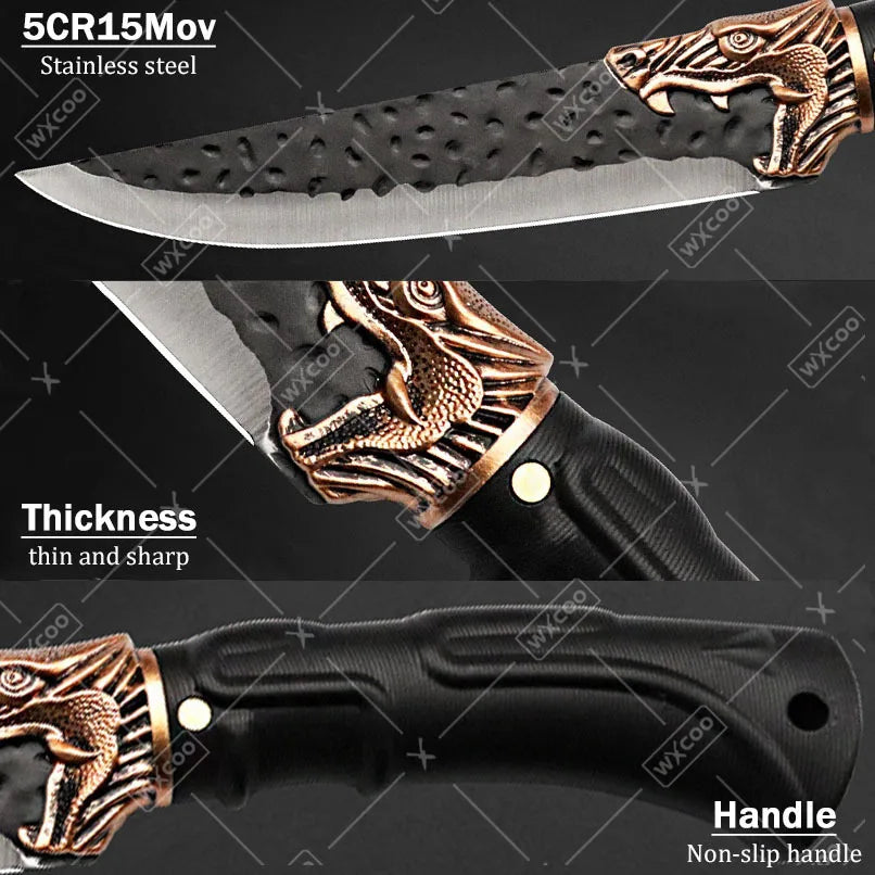 8PCS Professional Kitchen Chef Knife Set Stainless Steel Handmade Forged Knives