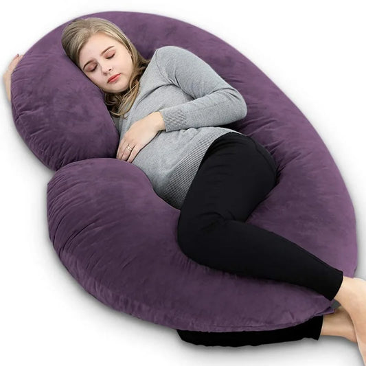 Pregnancy Pillow Maternity Body Pillow with Velvet Cover C Shaped for Sleeping