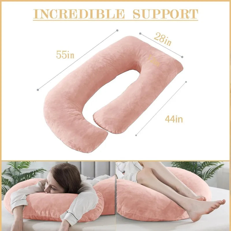 Pregnancy Pillows for Sleeping J Shaped Full Body Maternity Pillow for Adults Memory Foam Support