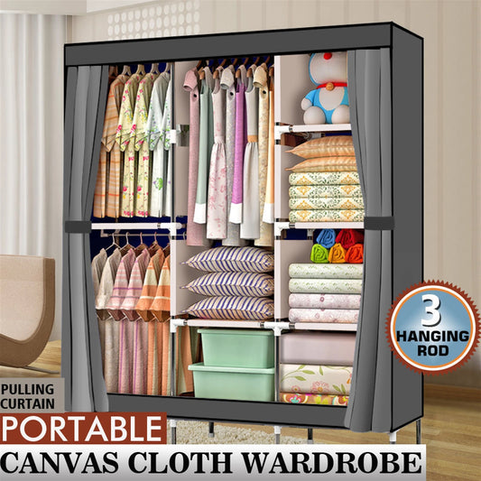 71 Inch Portable Wardrobe Clothes Rack Storage Organizer